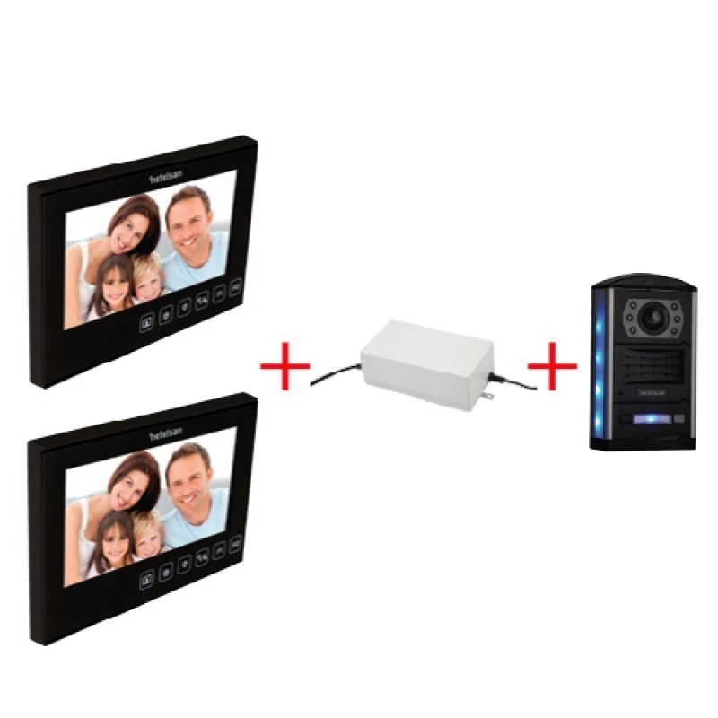 ALGAN 4.3” Renkli Dokunmatik LCD Görüntülü Villa Kitler Obsidian(İkili)